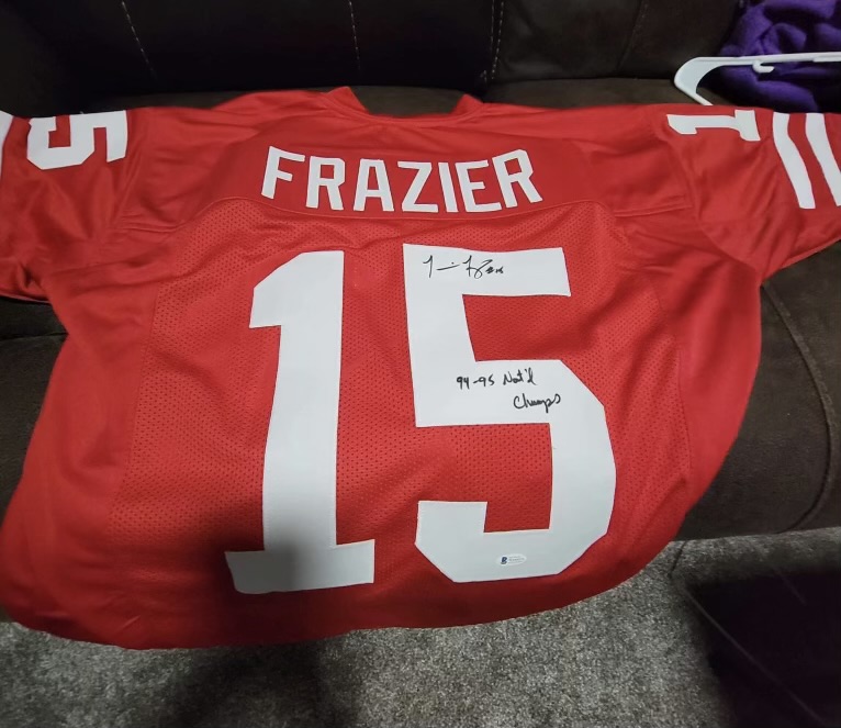 Autographed Tommy Frazier Football Jersey